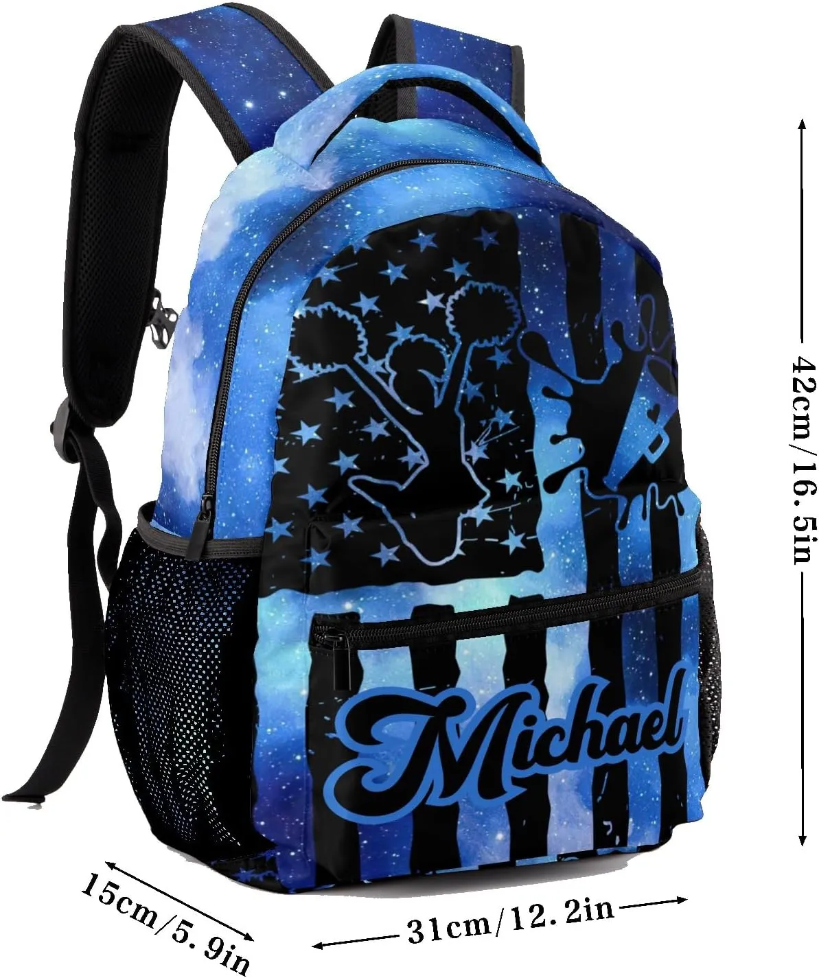 Personalized Back to School Gifts Bags Custom Name Backpack for Boys Girls Kids' Backpack Daily Cheer Cheerleaders Blue Navy Starry Galaxy Casual Pack