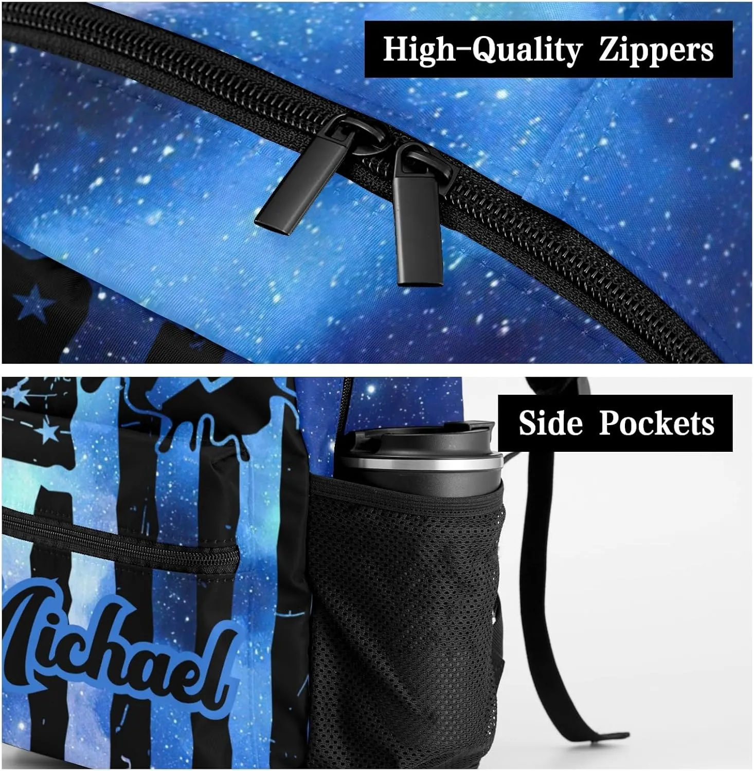 Personalized Back to School Gifts Bags Custom Name Backpack for Boys Girls Kids' Backpack Daily Cheer Cheerleaders Blue Navy Starry Galaxy Casual Pack
