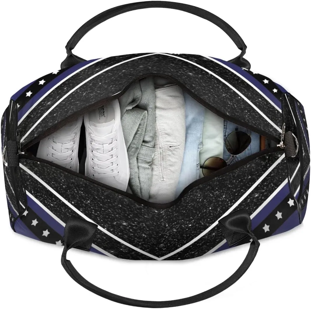 Personalized Cheer Bag for Cheerleader, Sport Duffel Bag with Name Customized Travel Overnight Weekender Bags, Dark Navy Cheerleading Silhouette