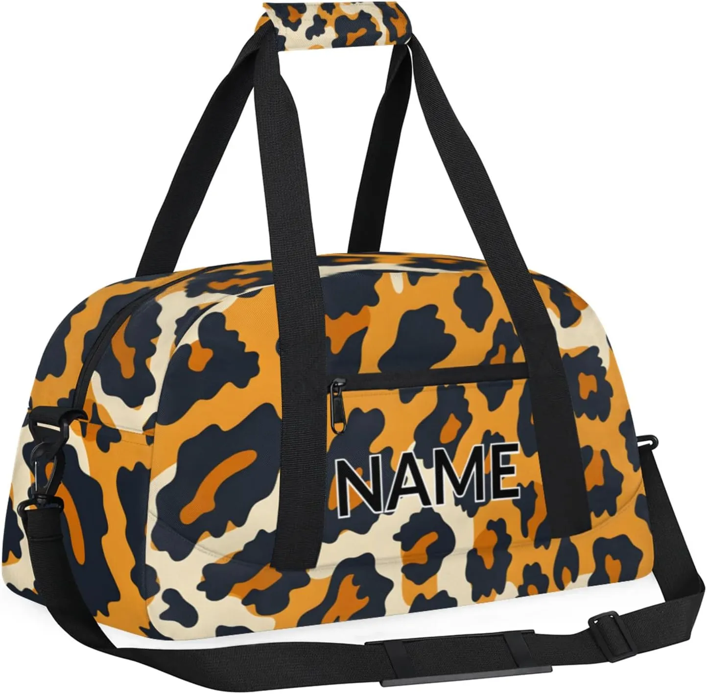 Personalized Custom Animal Leopard Gym Bag for Women Men Carry on Travel Duffel Tote Leopard Pattern Overnight Workout Weekender Bag
