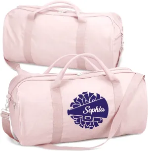 Personalized Duffle Bag with Name for Cheerleader, Personalized Weekender Duffle, Custom Carry On Tote Bags for Cheer Uniform, Travel Essentials Cheerleader Gifts Overnight Luggage Bag- Pink