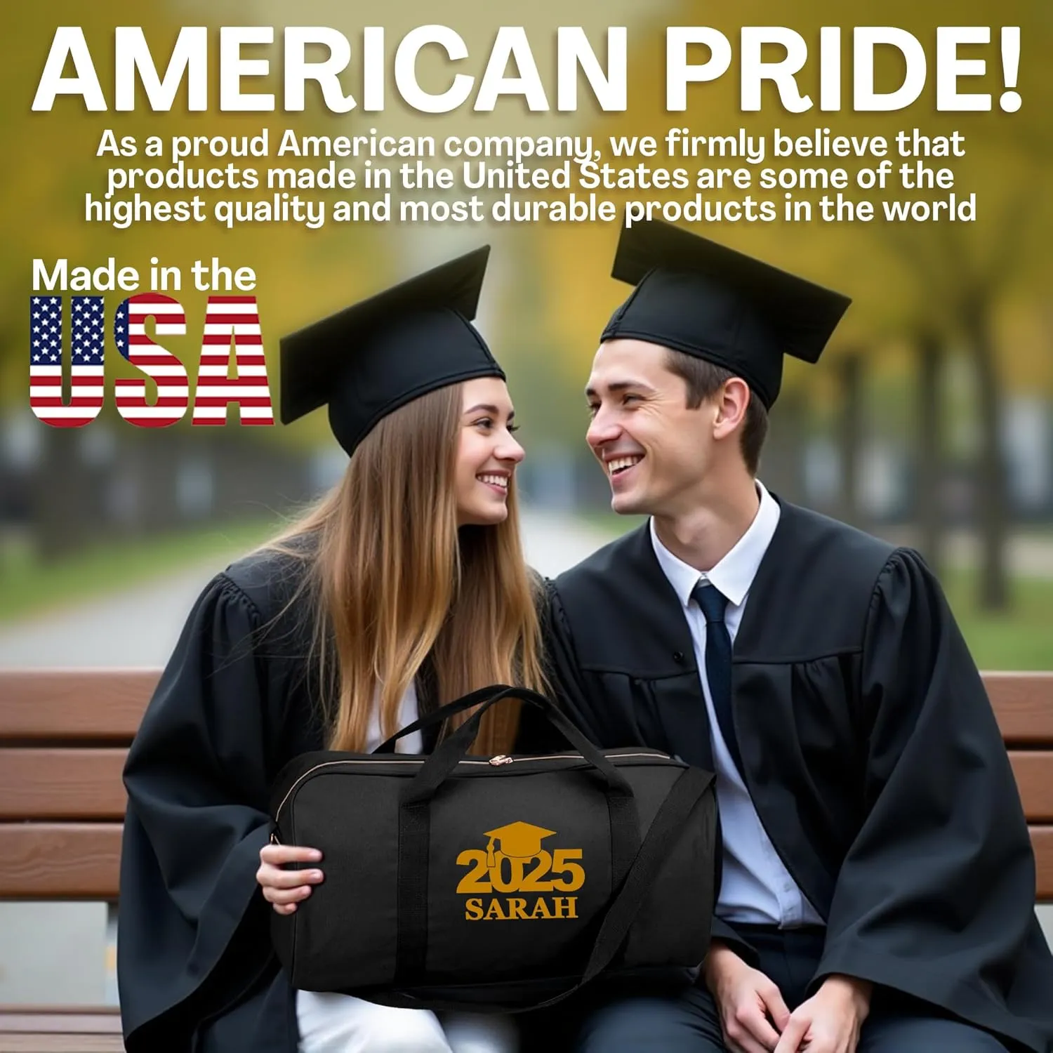 Personalized Duffle Bag with Name for Class of 2025, Personalized Graduation Gift Weekender Duffle, Senior Gifts for Boys & Girls Custom Carry On Tote Bags, Travel Essentials Luggage Bag- Black