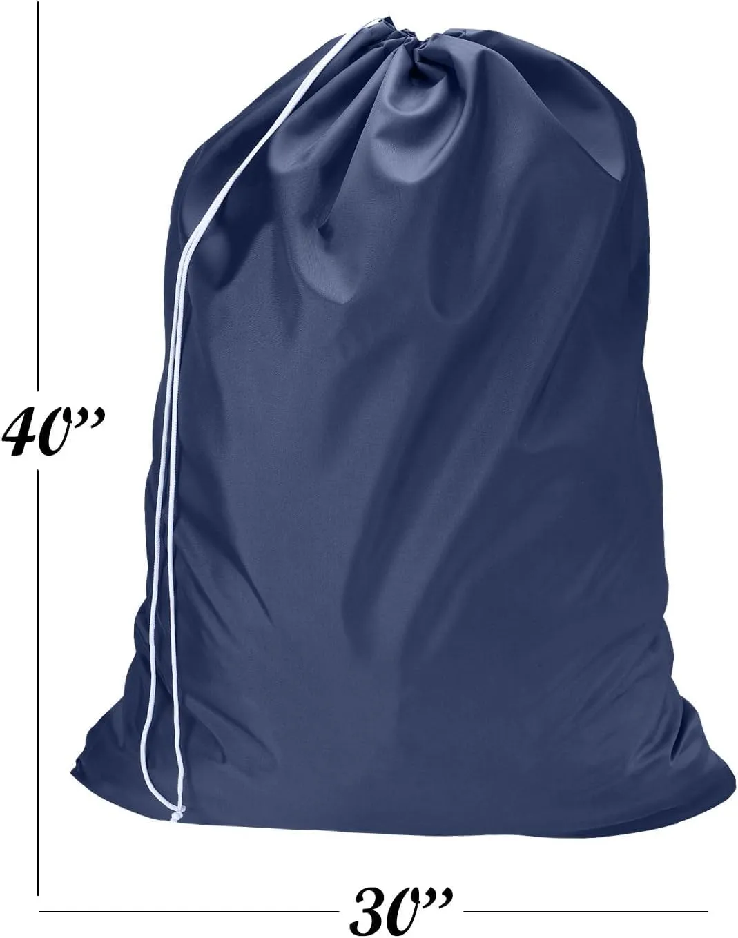 Personalized Nylon Laundry Bag - Locking Drawstring Closure and Machine Washable Navy