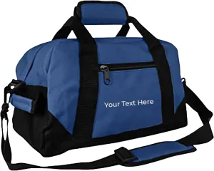 Personalized Passion Small Duffle Bag for Boys and Girls - Perfect Sized 14” Two Toned Travel Duffle - Personalized Name Sports Gym Bag for Storage - Navy Blue