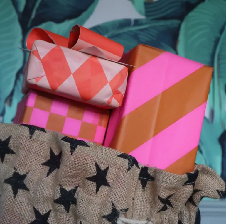 Petra Boase - Luxury Tissue Paper Chequerboard/Diagonal - Ginger/Pink