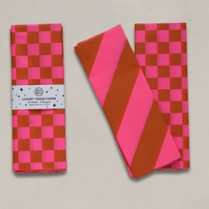 Petra Boase - Luxury Tissue Paper Chequerboard/Diagonal - Ginger/Pink