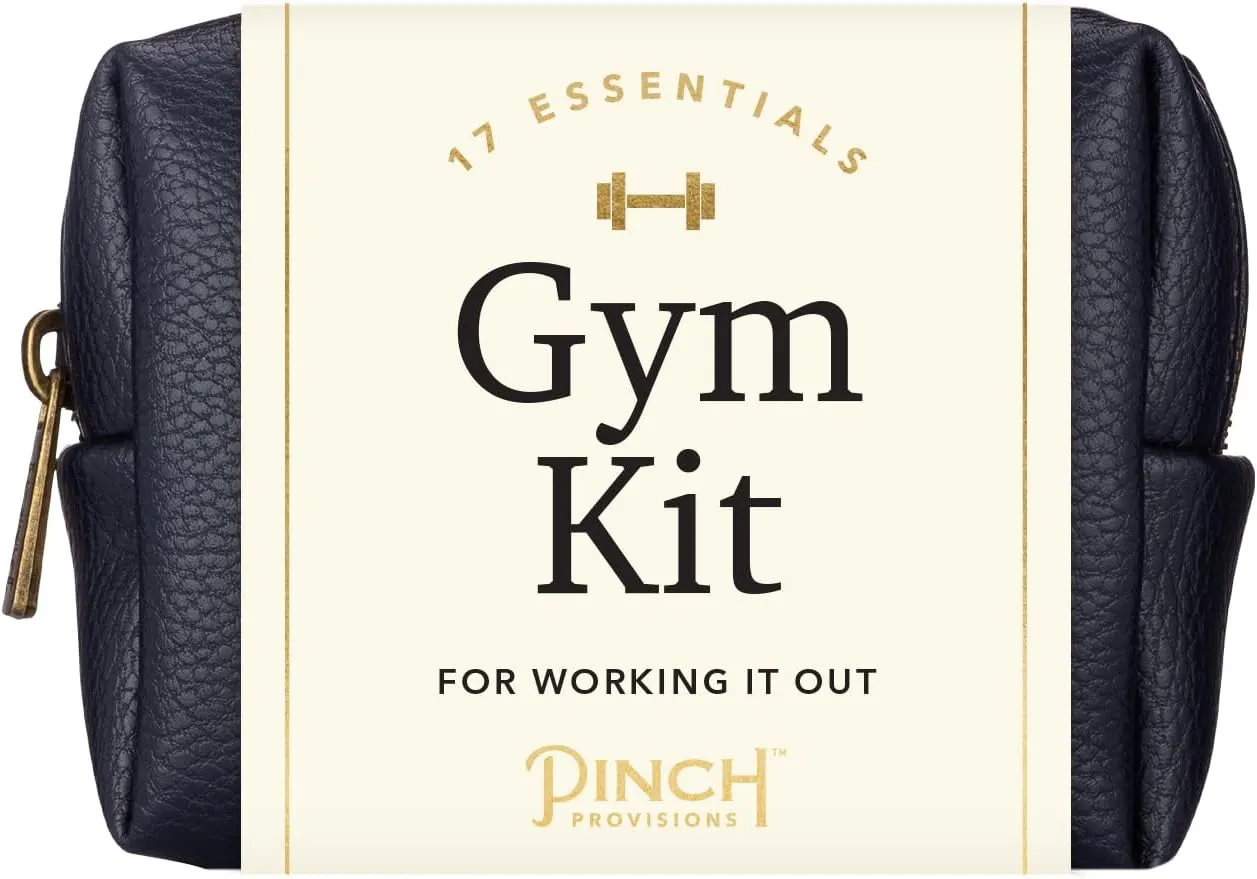 Pinch Provisions Gym Kit, Includes 15 Personal Care Essentials for Wellness & Beauty, Perfect for Gifts, Gym Bags, Duffle Bags & Lockers (Navy)