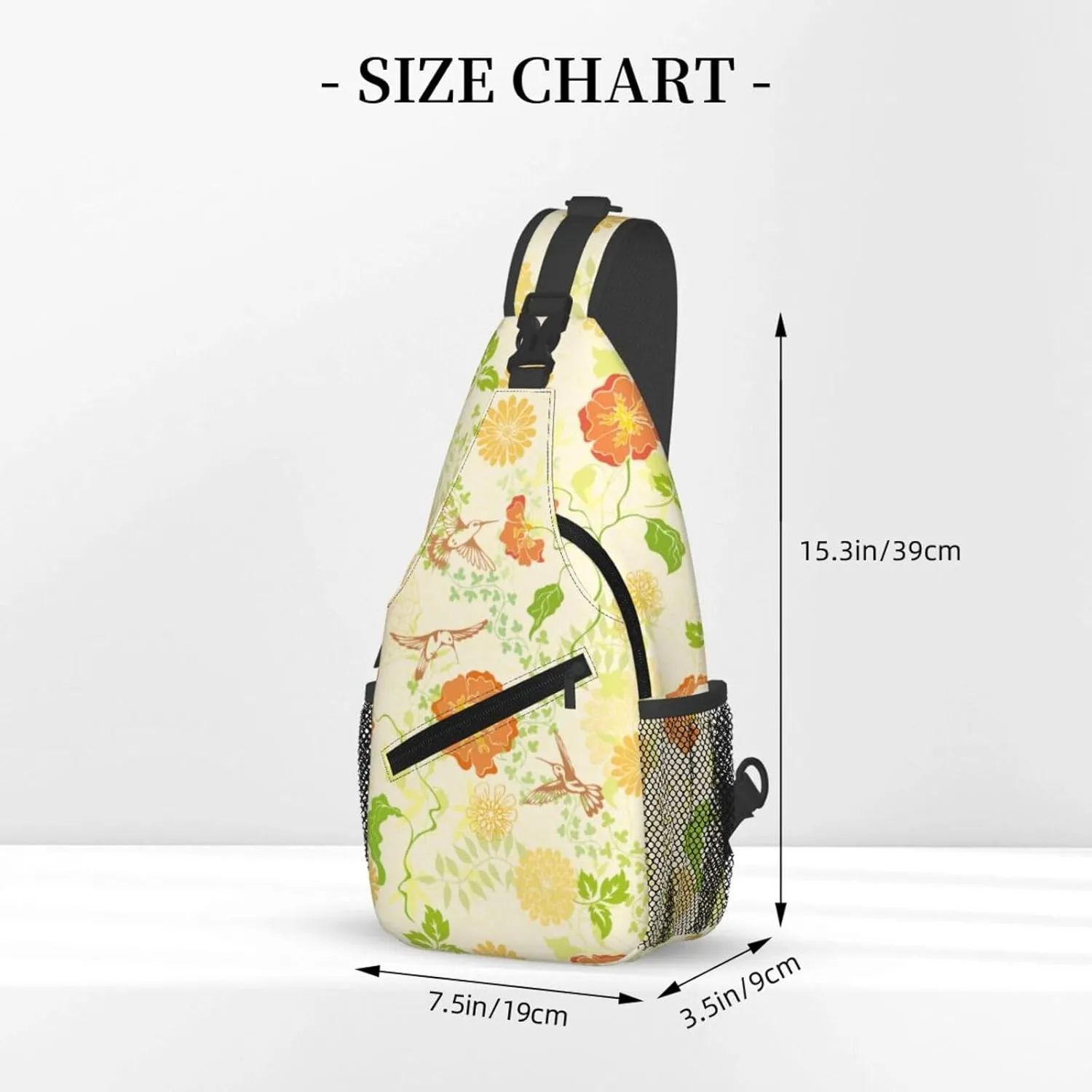 pink flower Chest Bags Crossbody Sling Bag Shoulder Bag Travel Hiking Daypack For Men Women
