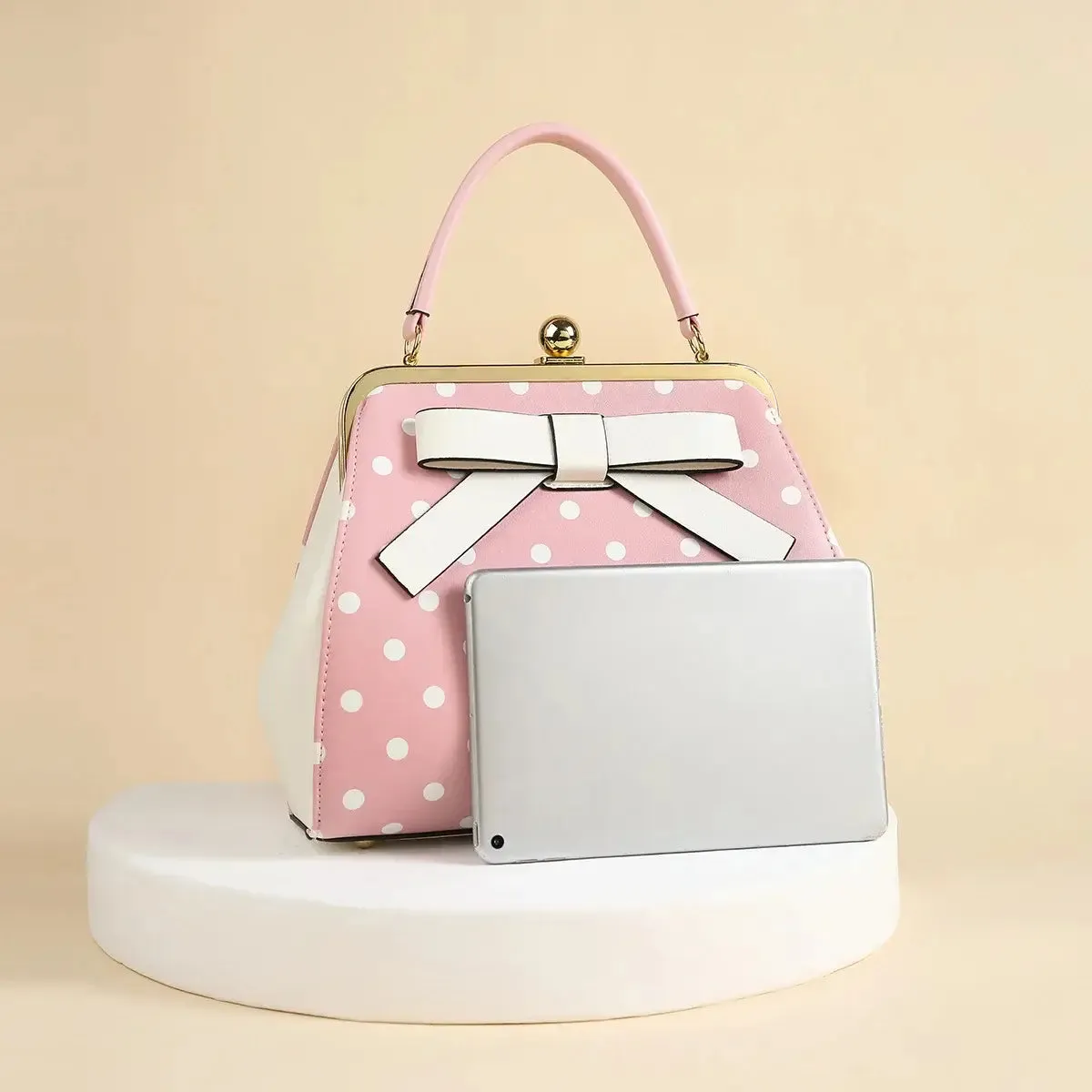 Pink Polka Dot Rockabilly Handbag