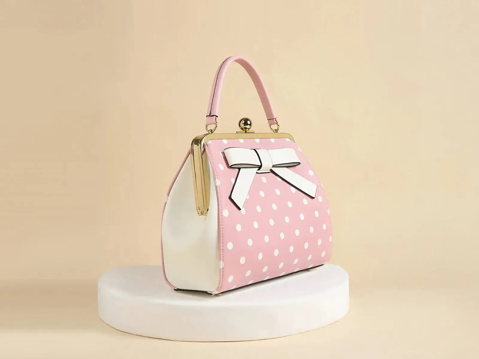 Pink Polka Dot Rockabilly Handbag