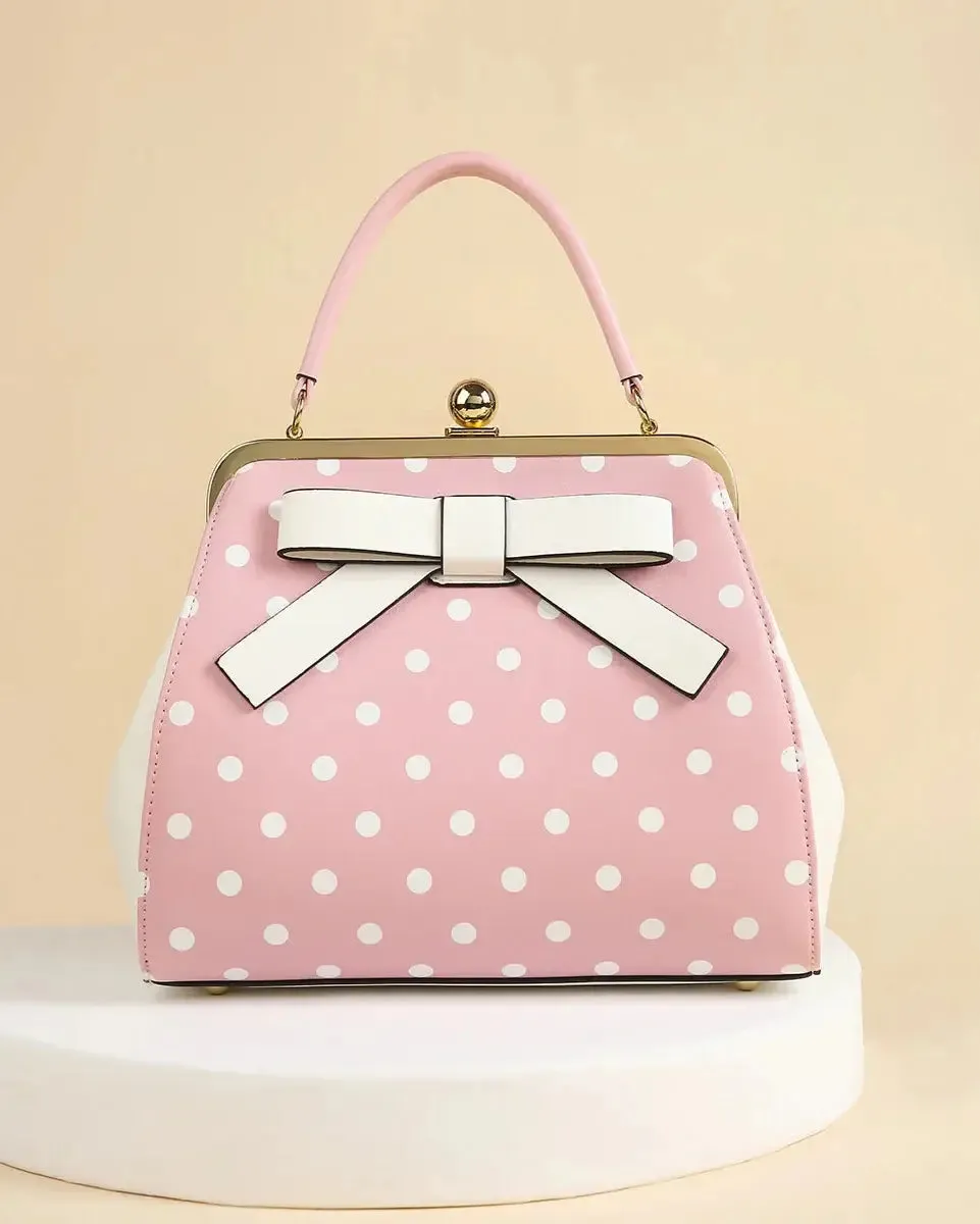 Pink Polka Dot Rockabilly Handbag