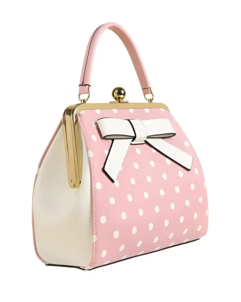 Pink Polka Dot Rockabilly Handbag