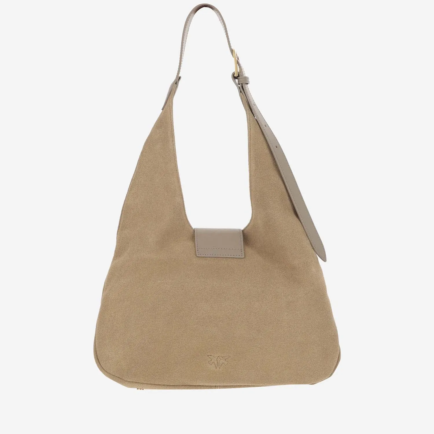 Pinko Mini Suede Hobo Bag With Logo