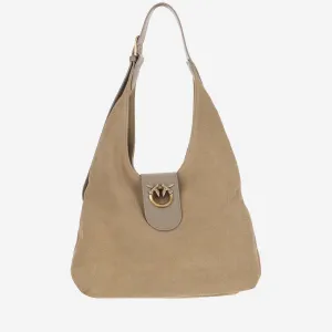 Pinko Mini Suede Hobo Bag With Logo
