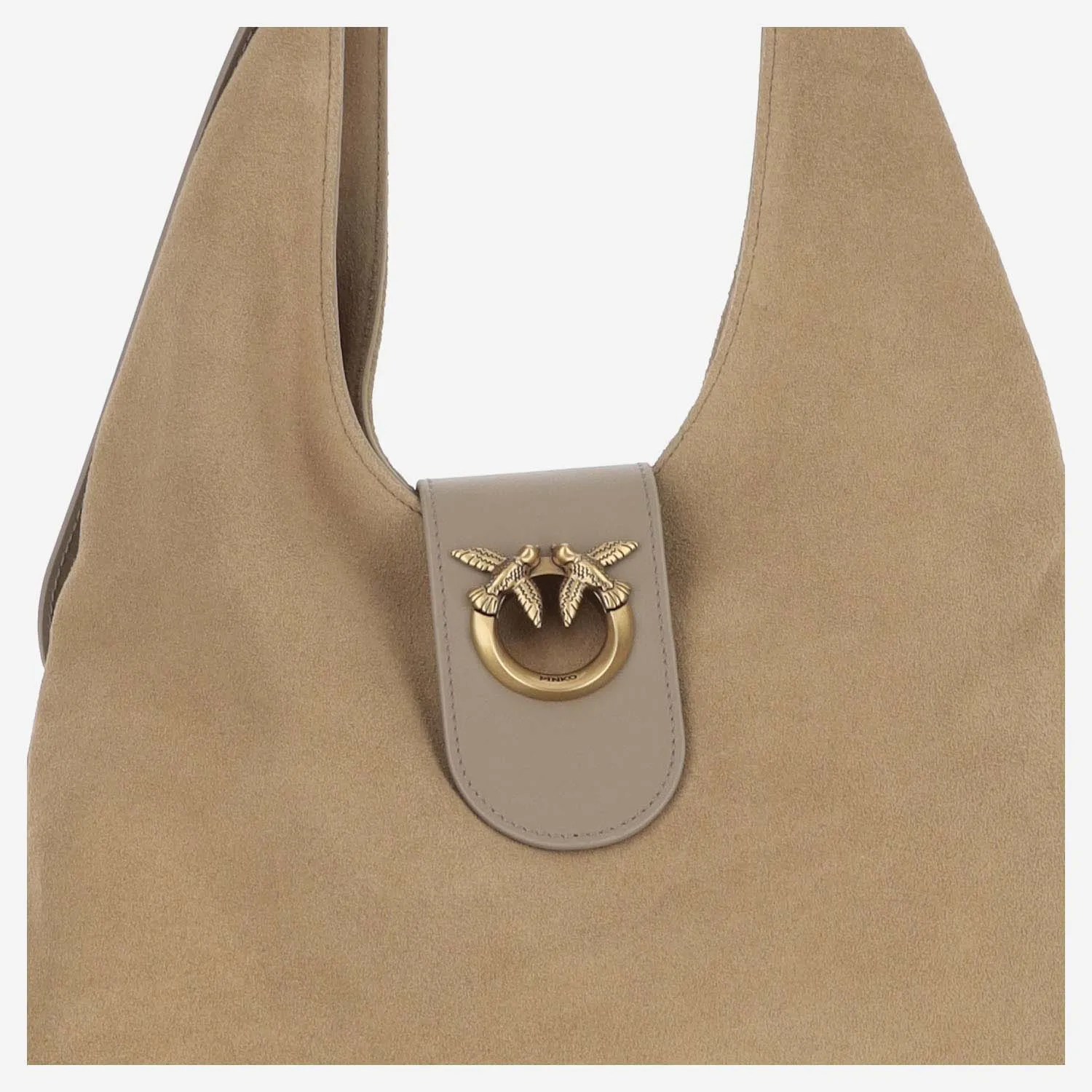 Pinko Mini Suede Hobo Bag With Logo