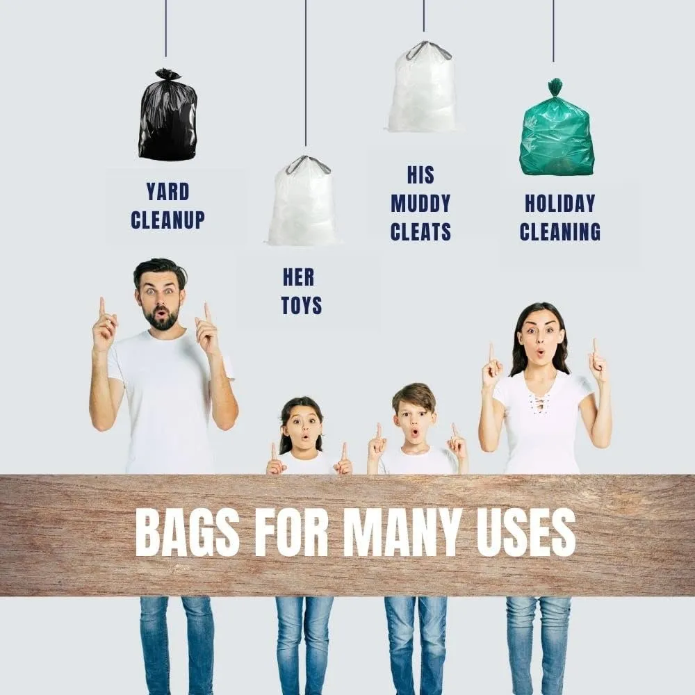 Plasticplace 64-65 Gallon Trash Can Liners for Toter │ 1.5 Mil │ Green Heavy Duty Garbage Bags │ 50” x 60” (50 Count) (W65LDGTL)