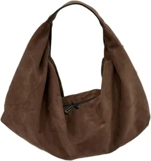 Pocadri Suede Tote Bags for Women Vegan Leather Handbag Work Slouchy Bag Shoulder Hobo Purse Tote Handbag