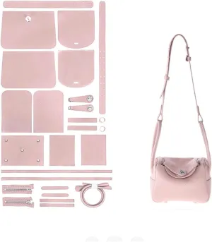 POPSEWING DIY Bag Kit LD Luxury Tote Bags for Women, Unique Gifts for Girlfriend, Romantic Leather Shoulder Bag Kit, DIY Handmade Crossbody Bag for Personalized Gifts (Large, Pink)