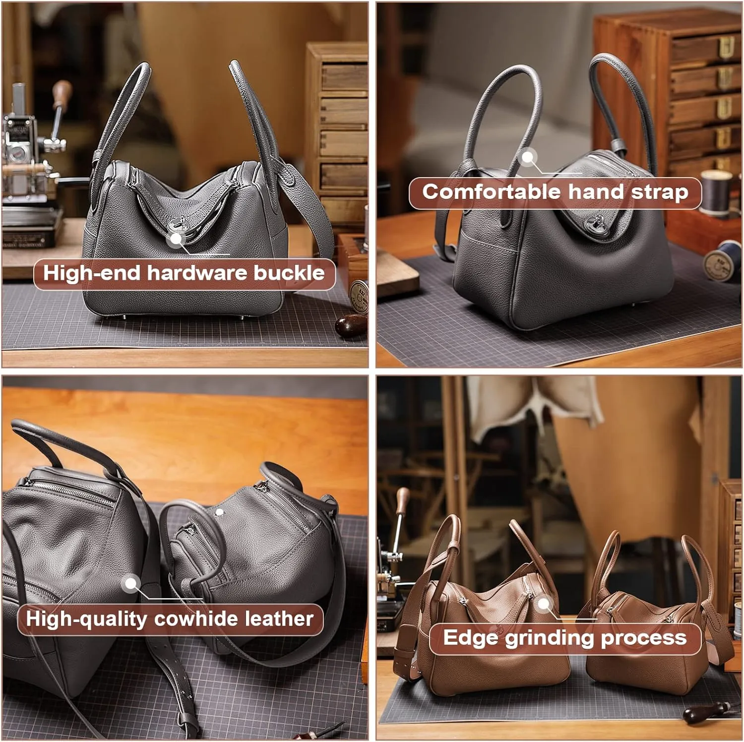 POPSEWING DIY Bag Kit LD Luxury Tote Bags for Women, Unique Gifts for Girlfriend, Romantic Leather Shoulder Bag Kit, DIY Handmade Crossbody Bag for Personalized Gifts (Large, Pink)