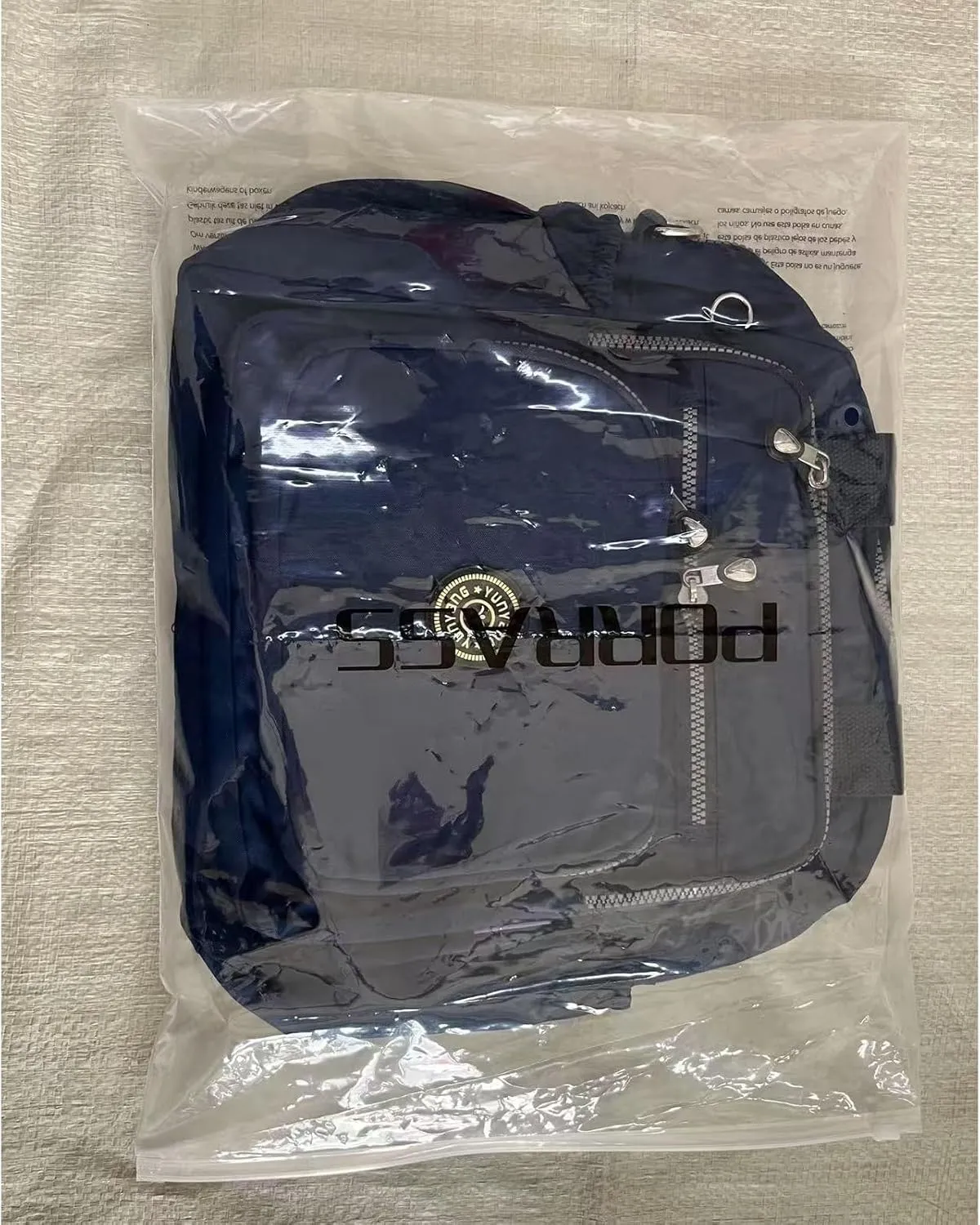 PORRASSO Casual Backpack Women Shoulder Bag Ladies Crossbody Bag Nylon Handbag Daypack for Work Travel Daily Use Navy Blue