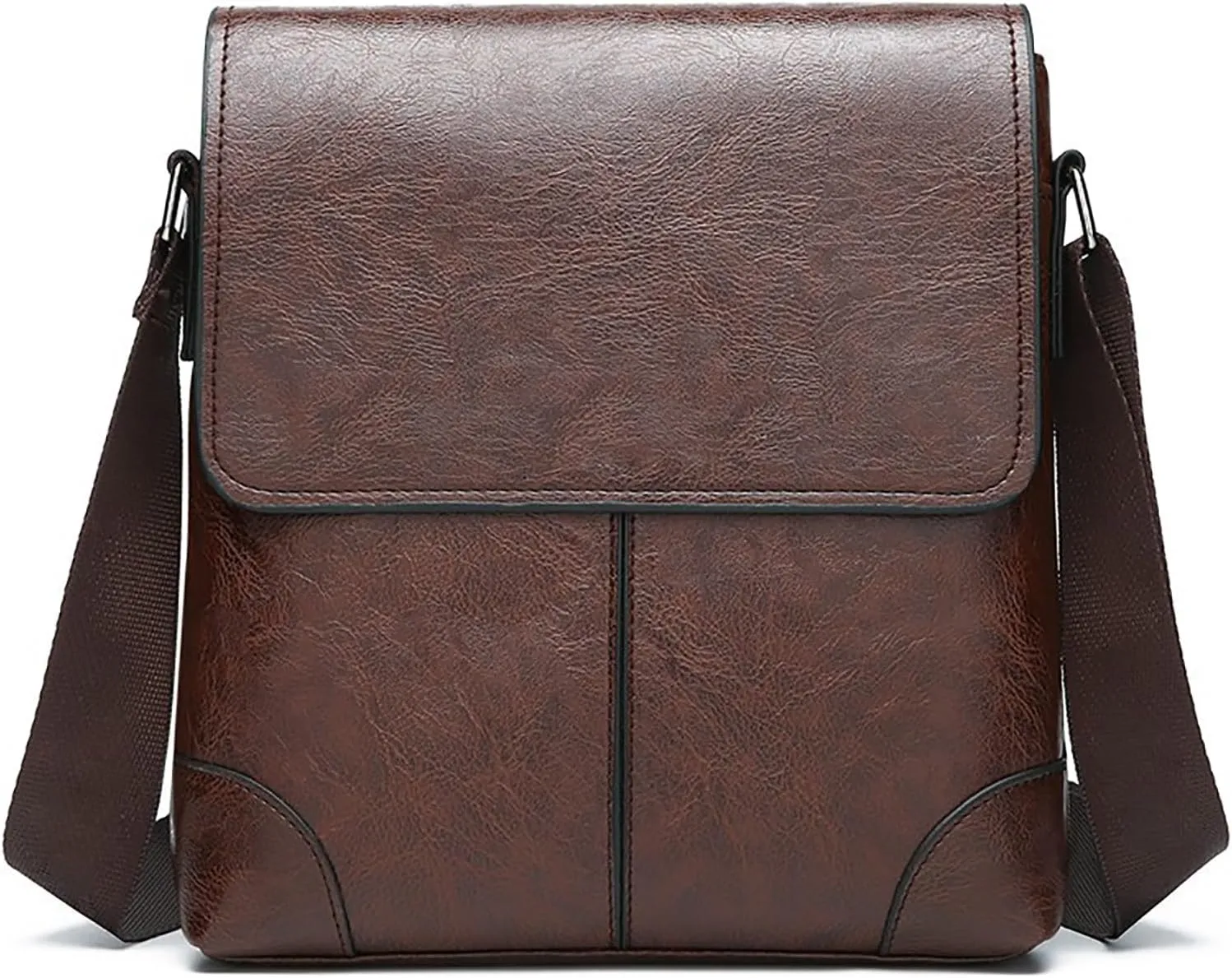 PORT&LOTUS Messenger Bags for Men - Small PU Leather Crossbody Bags