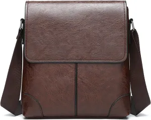 PORT&LOTUS Messenger Bags for Men - Small PU Leather Crossbody Bags