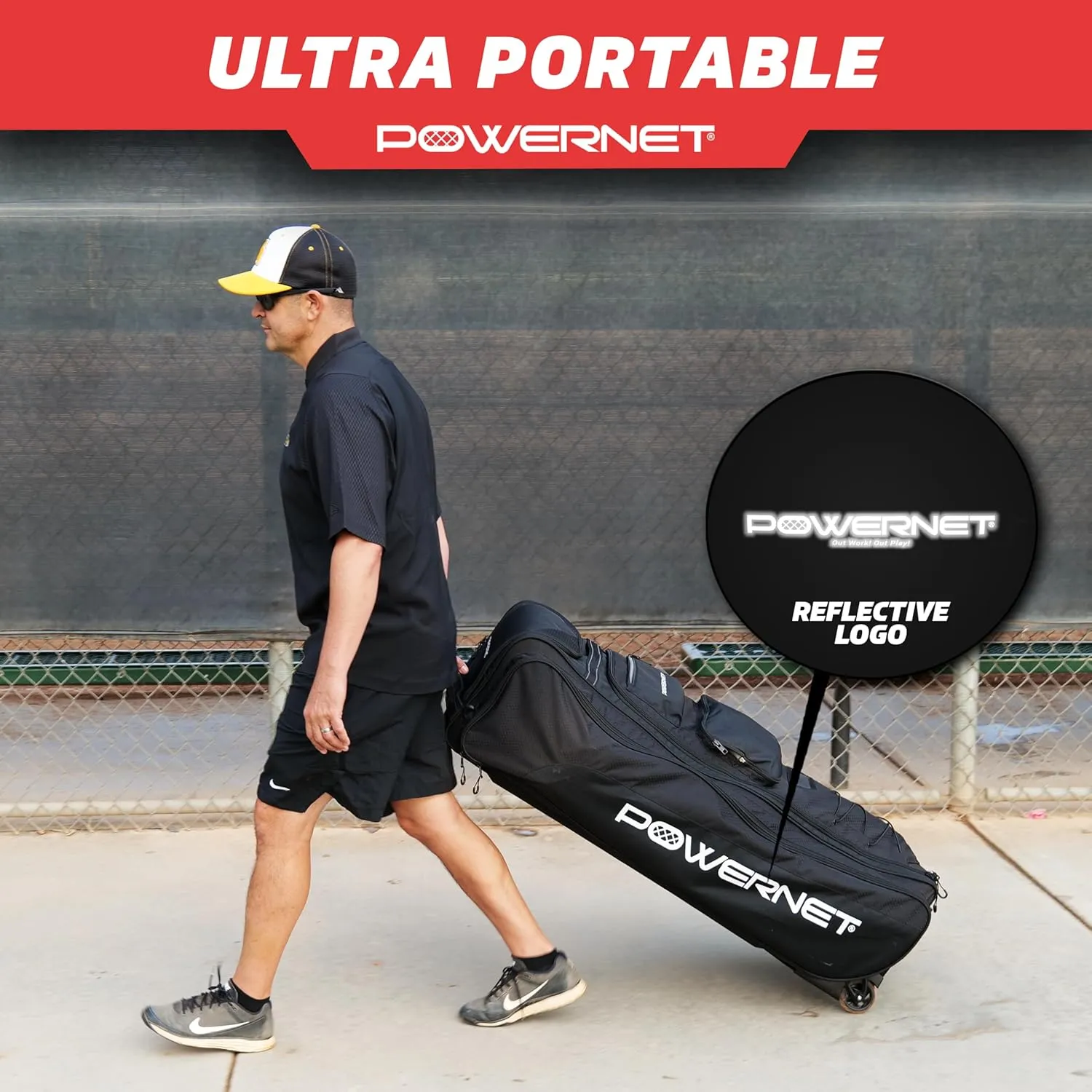 PowerNet Baseball Bag, Travel Bag for Softball Baseball Accessories & Baseball Gear, Fits Baseball Glove, Bat, Helmet, Batting Gloves & Catchers Gear