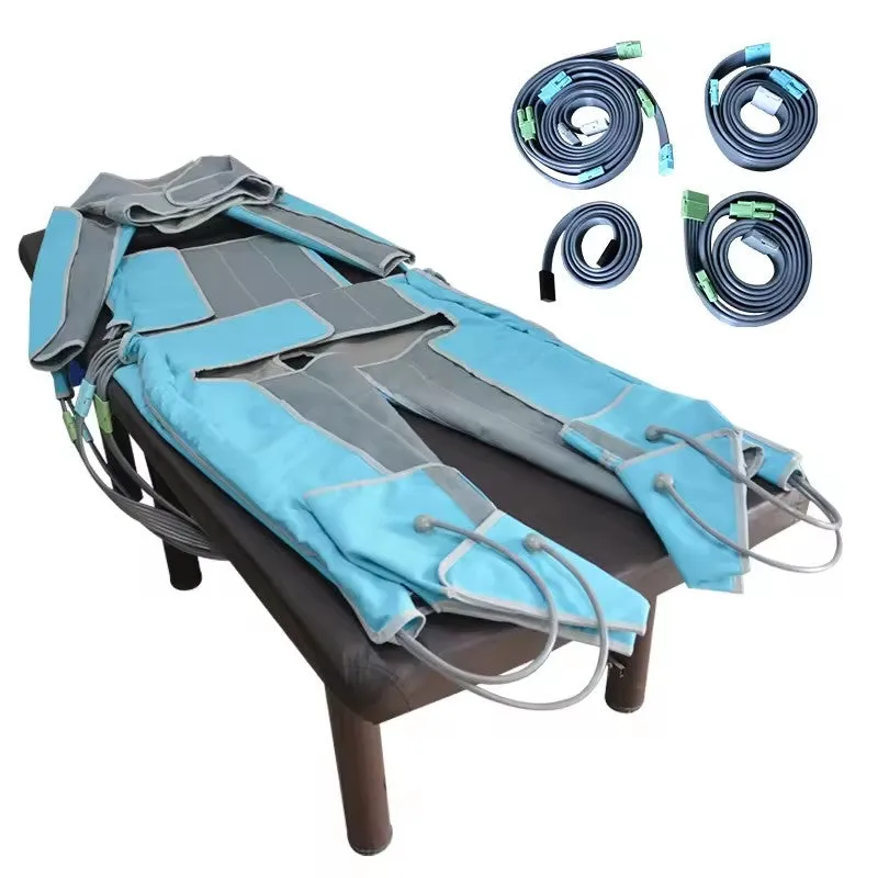 Pressotherapy Lymphatic Drainage Blue Air Compression Suit