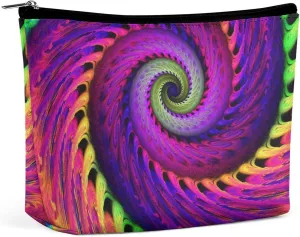 Psychedelic Spiral Makeup Bag for Women Wide-Open Cosmetic Bag Travel Cosmetic Tote Bag Abstract Pattern Toiletry Bag for Toiletry Bag Toiletries Accessories