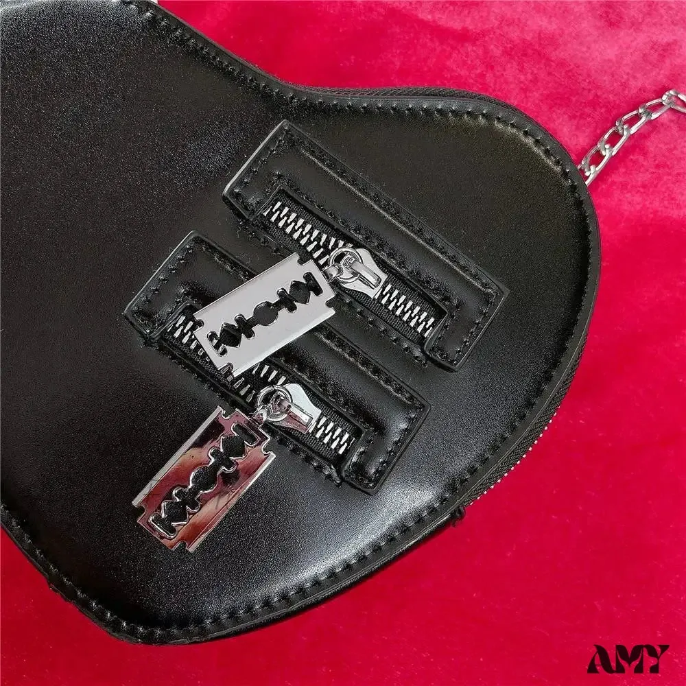 PU Heart Harajuku Leather Grunge Gothic Street Y2k Bag High Aesthetic