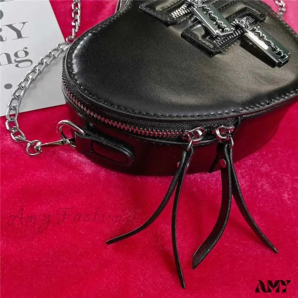 PU Heart Harajuku Leather Grunge Gothic Street Y2k Bag High Aesthetic