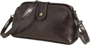 PU Leather Retro Doctor Bag Purse for Women Vintage Crossbody Bags with Buckle Fashion Shoulder Bag for Work