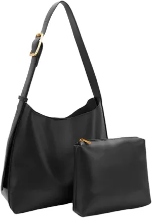 PU Leather Shoulder Bag for Women, Designger Tote Bag, Retro Large Vegan Tote Purse with Wallet