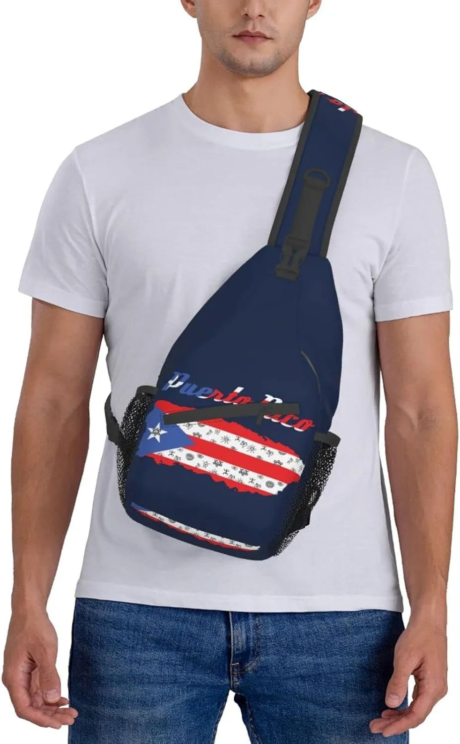Puerto Rico Casual Daypack Bag Puerto Shoulder Bag Chest Bags Picnic Crossbody Bag Travel Hiking