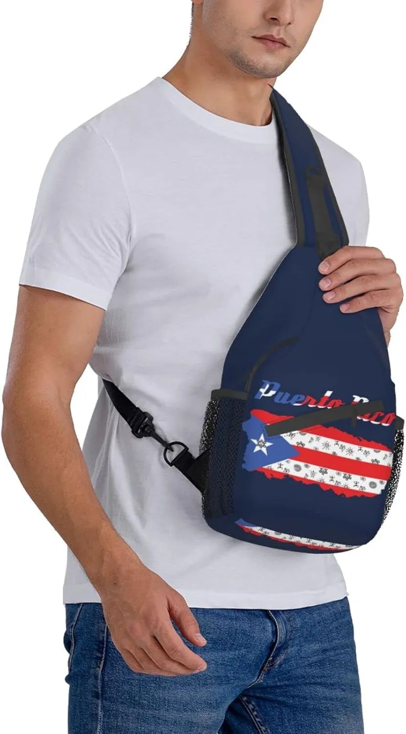 Puerto Rico Casual Daypack Bag Puerto Shoulder Bag Chest Bags Picnic Crossbody Bag Travel Hiking