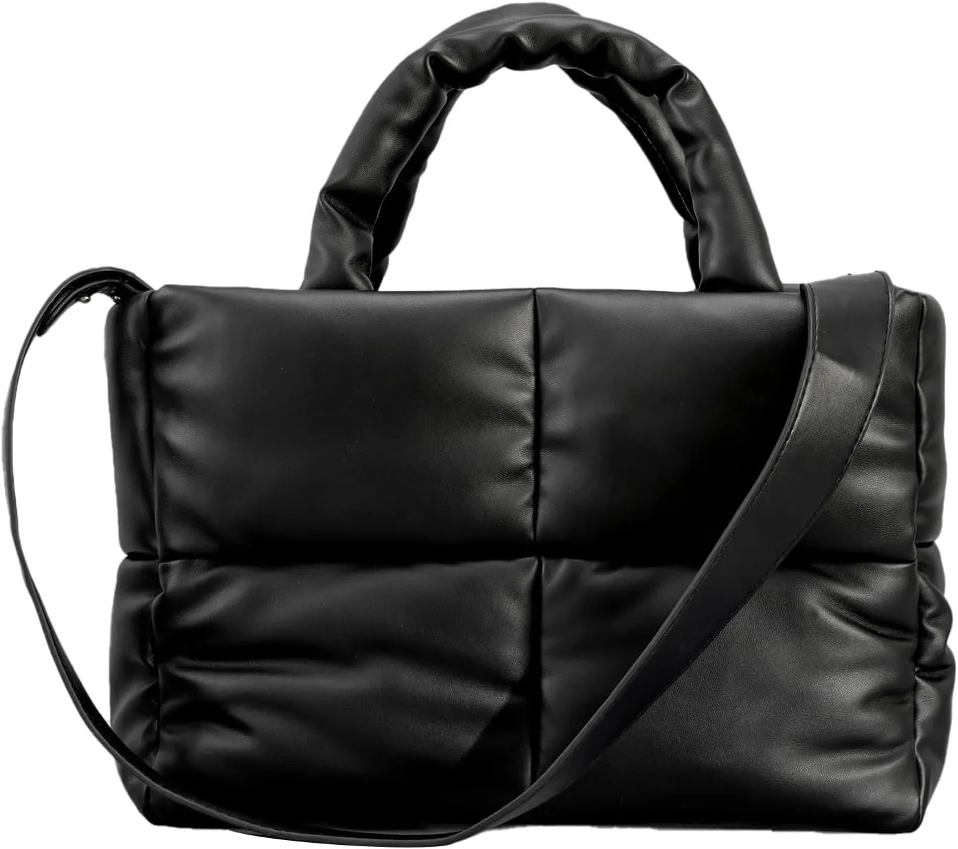 Puffy Tote Bag, Puffer Crossbody Bags for Women Light Winter Down Cotton Padded Quilted Tote Bag Shoulder Handbag