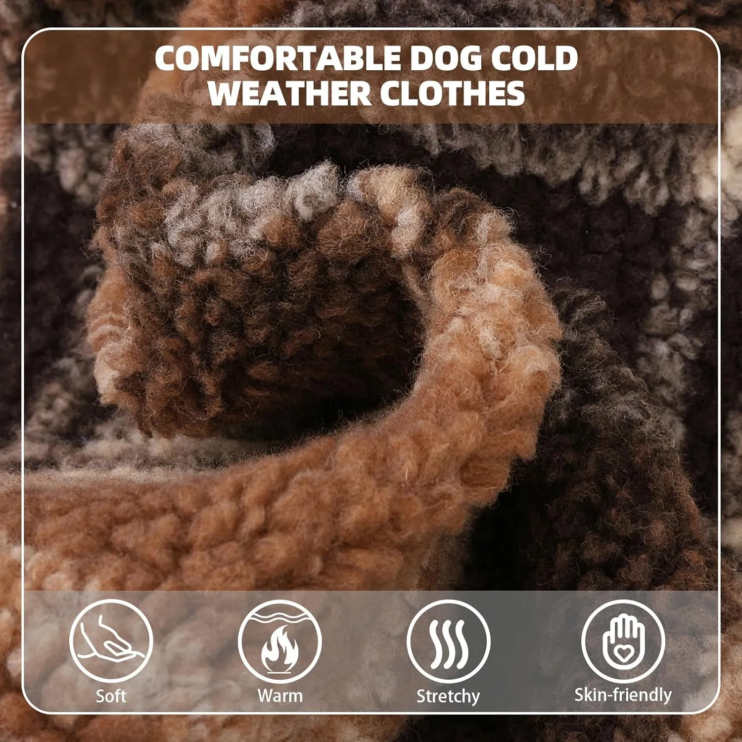 PUPTECK Dog Hoodie Puppy Sweatshirt Warm Dog Sweater Winter Clothes Cold Weather Coats for Small Medium Large Dogs, Brown, M