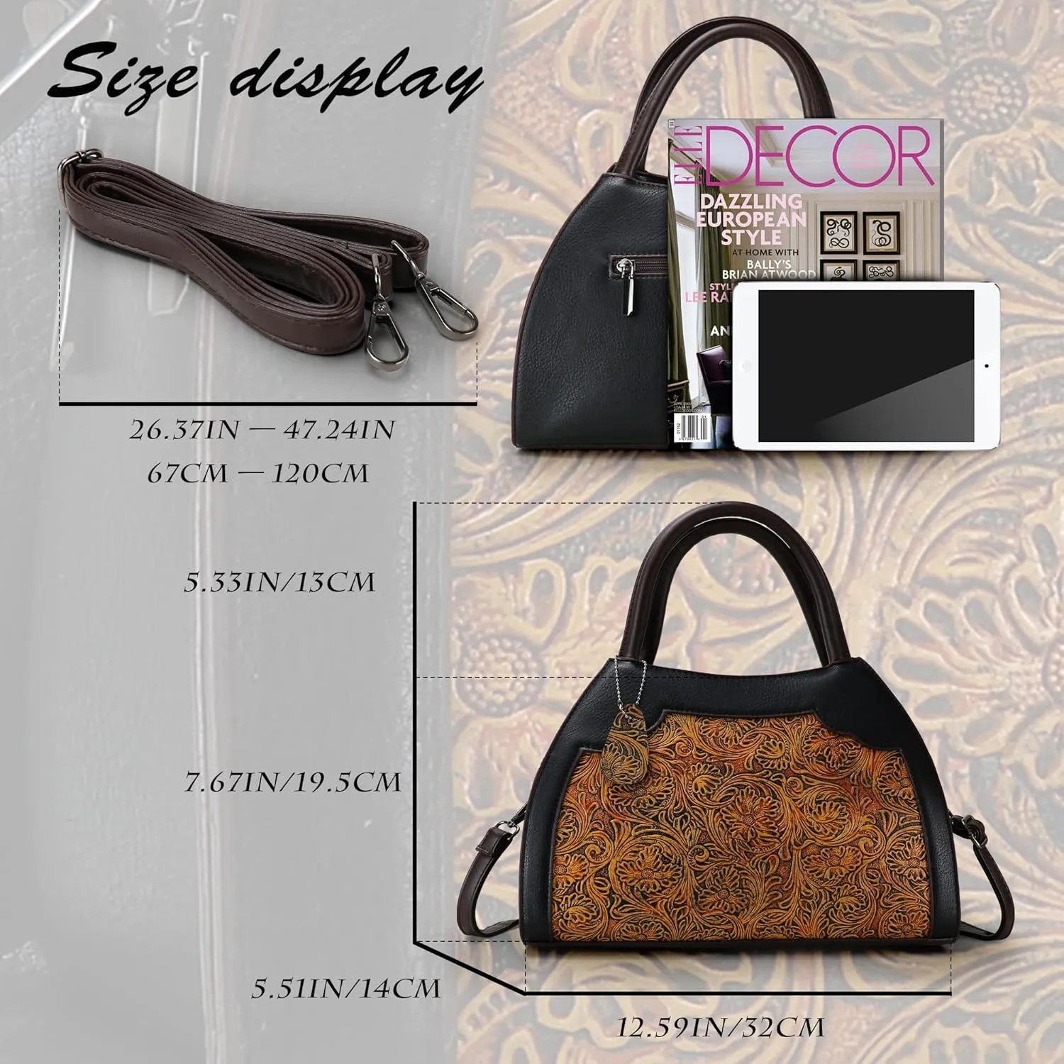 Purse and Handbags for Women Vegan Leather Shoulder Hand Bags Top Handle Satchel Crossbody Bag Vintage Embossing Pattern