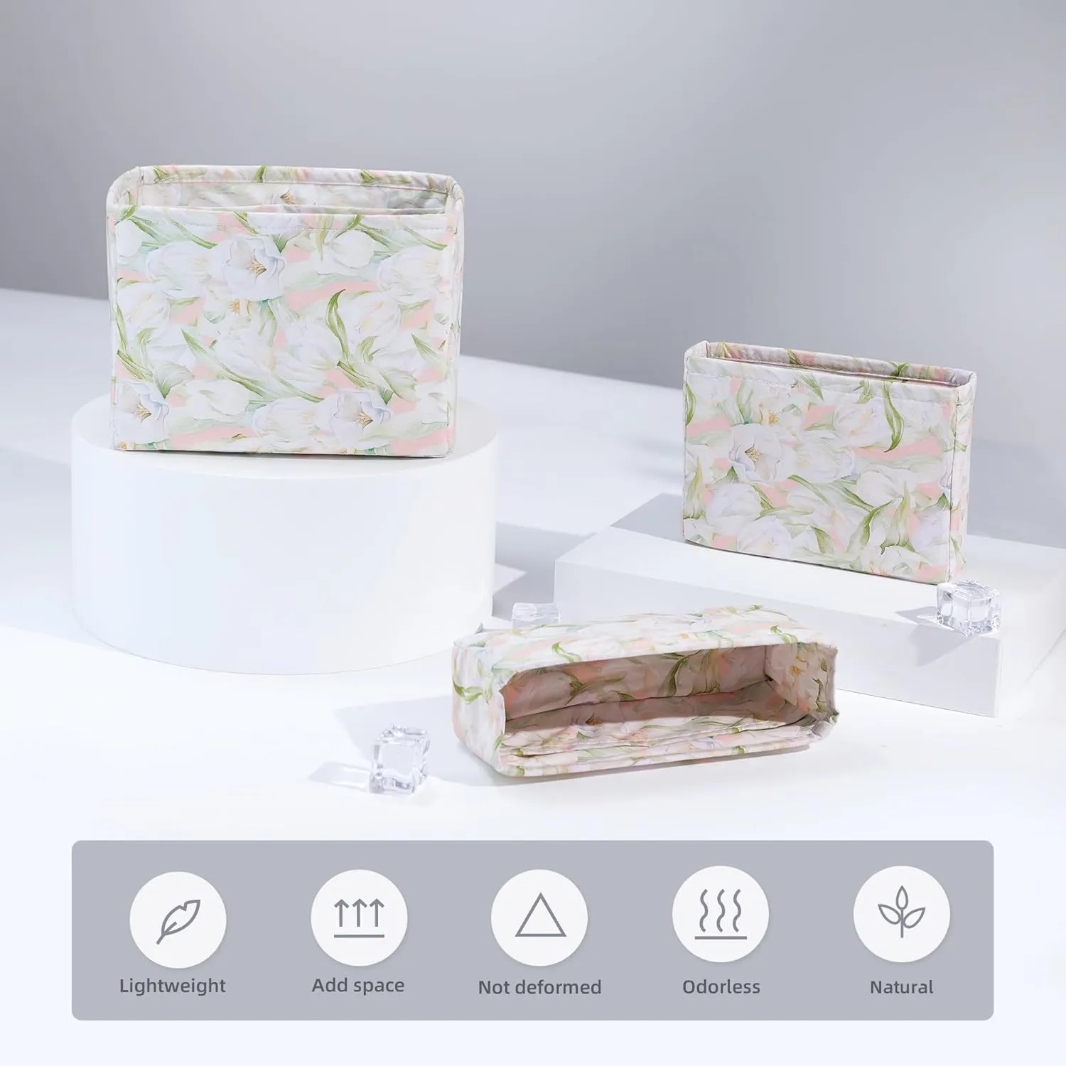 Purse Organizer Insert For Evelyne TPM/PM/GM/TGM, Lightweight Bag Shaper Liner, Soft Luxury Handbag Tote Inner Bag (PM-29, French Tulips)