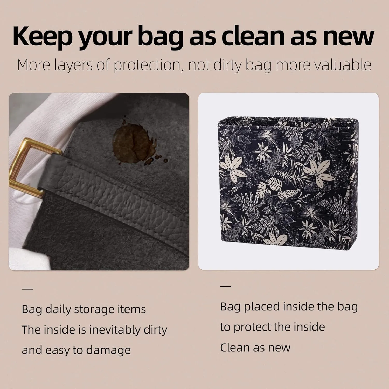 Purse Organizer Insert For Evelyne TPM/PM/GM/TGM, Lightweight Bag Shaper Liner, Soft Luxury Handbag Tote Inner Bag(TPM-mini,Dark Fragrance)