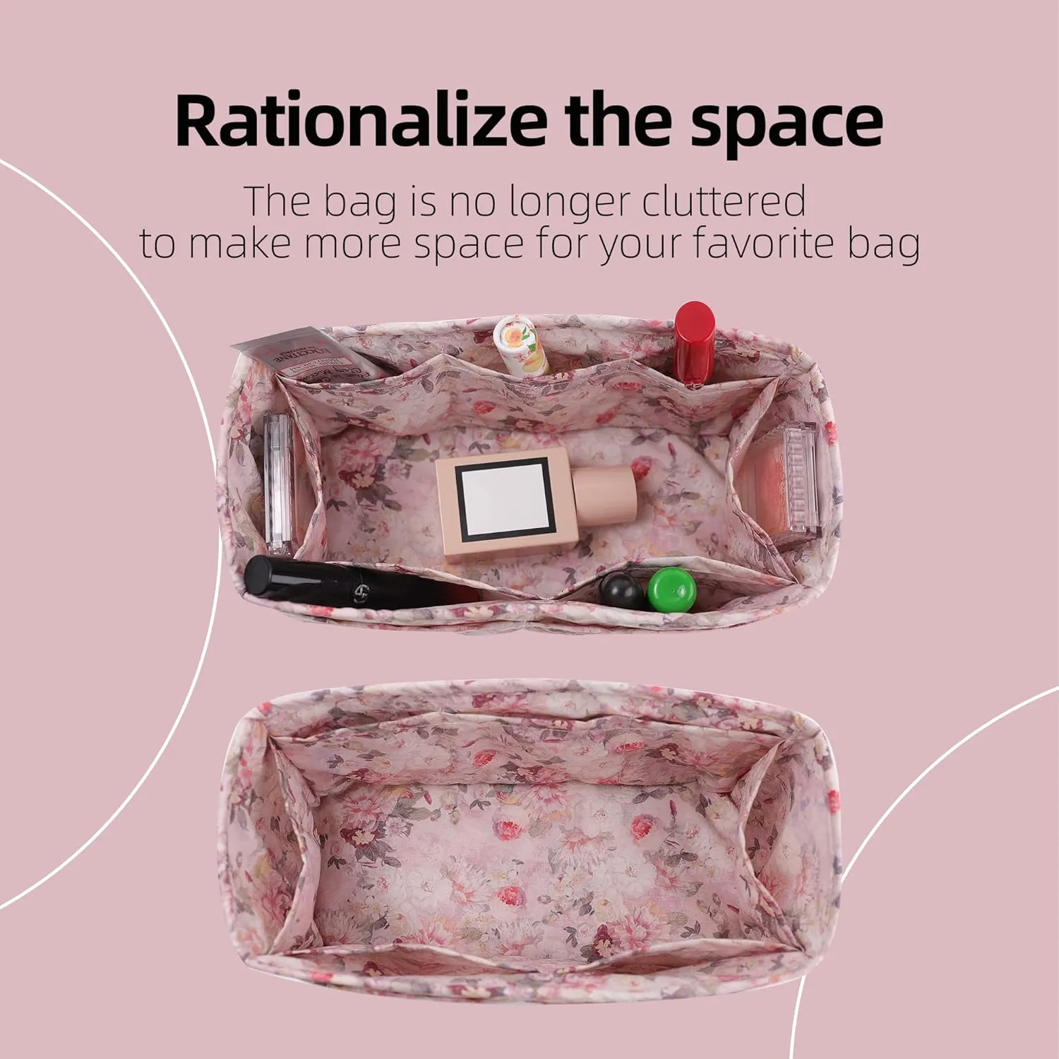 Purse Organizer Insert, Lightweight Handbag Tote Organizer Liner, bag in bag for luxury bags, fit Jypsiere 28/31/34 bags (Jypsiere34, Kaleidoscope)