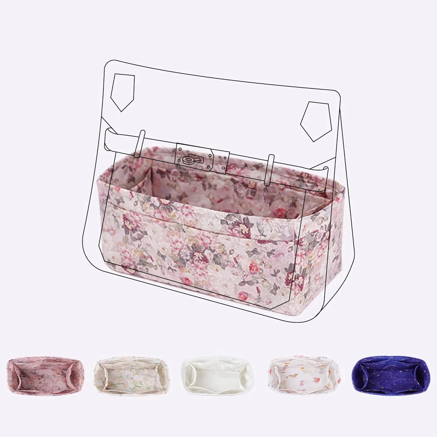 Purse Organizer Insert, Lightweight Handbag Tote Organizer Liner, bag in bag for luxury bags, fit Jypsiere 28/31/34 bags (Jypsiere34, Kaleidoscope)