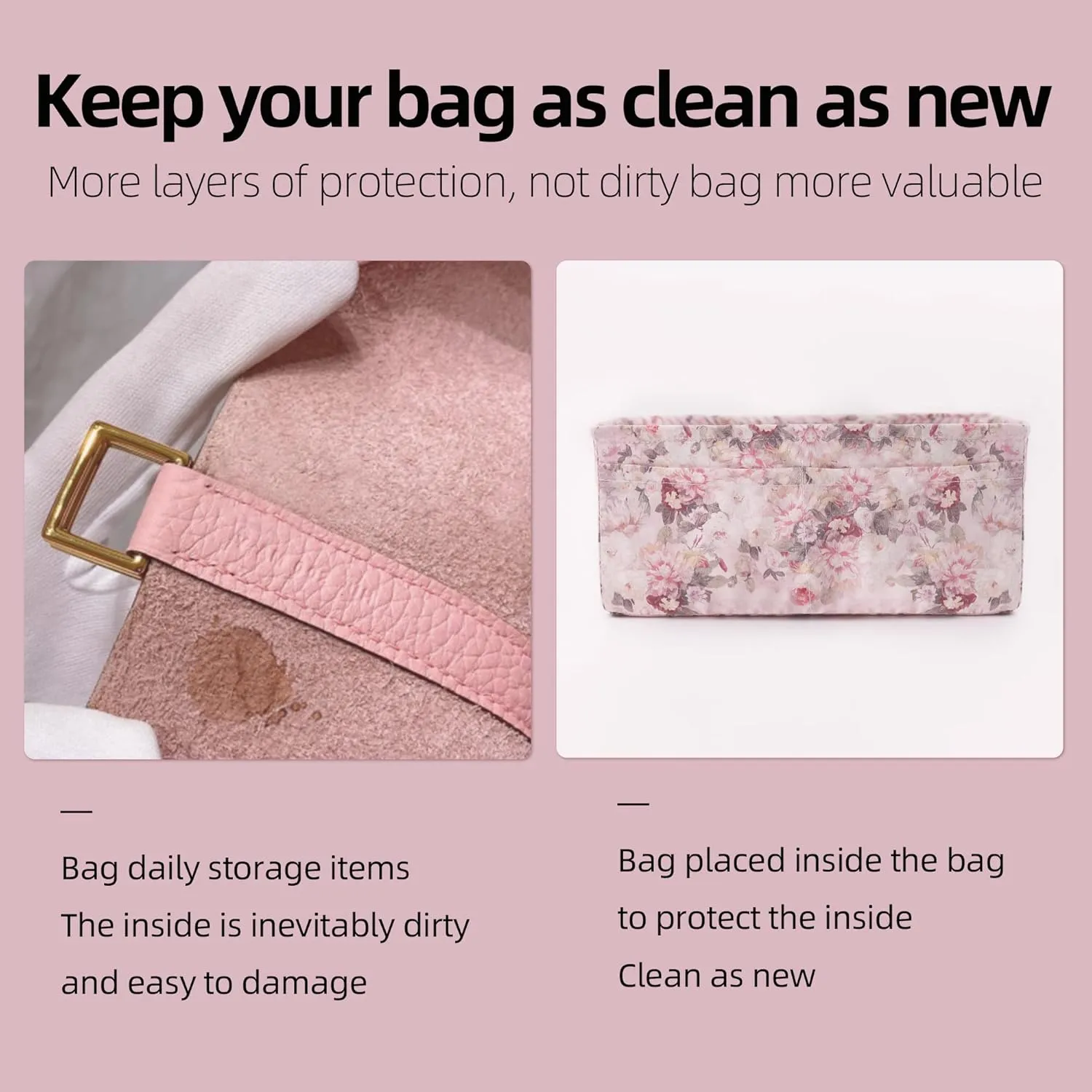 Purse Organizer Insert, Lightweight Handbag Tote Organizer Liner, bag in bag for luxury bags, fit Jypsiere 28/31/34 bags (Jypsiere34, Kaleidoscope)