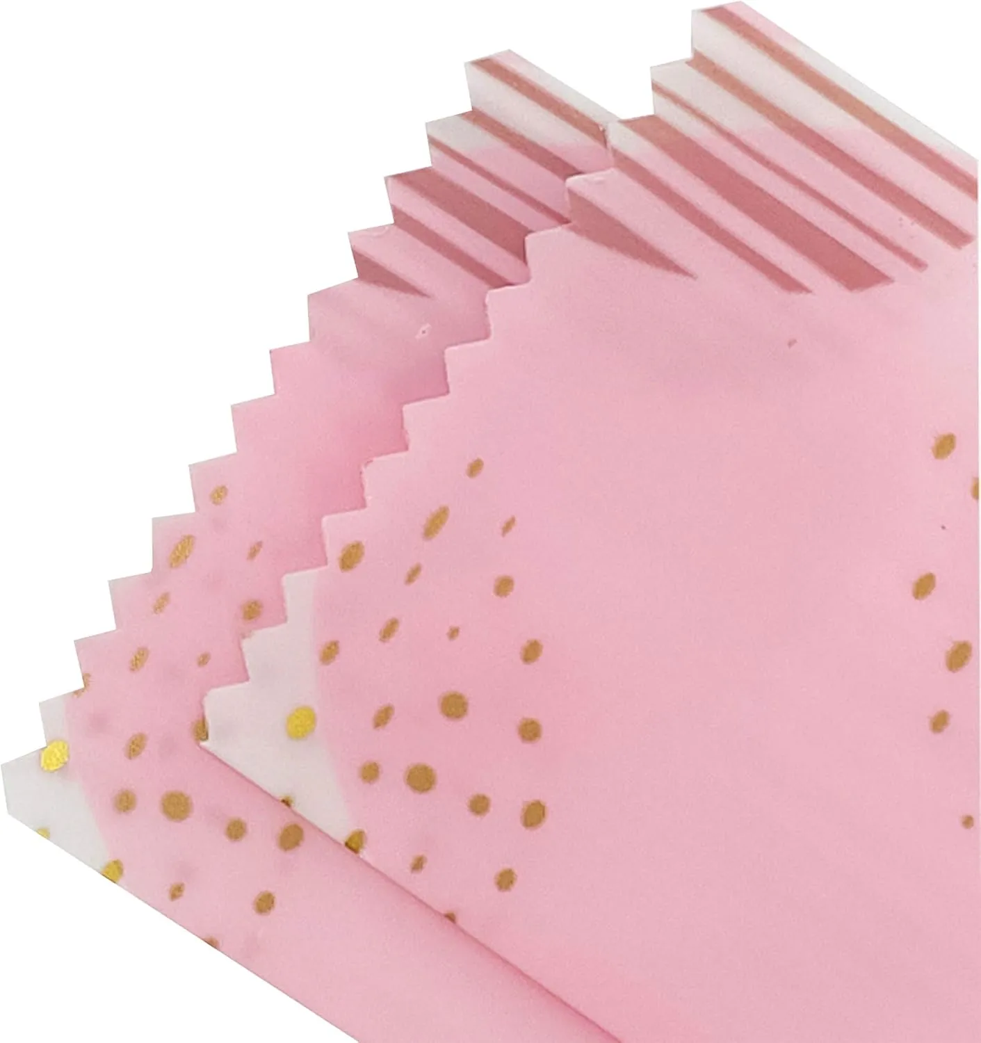 QQ Studio Pack of 100 Nougat Heat Seal Packaging Wrappers for Favor Treat, Candies, Chocolates (3.5" x 4.7" (100 Bags), Pink w. Circle Pattern)