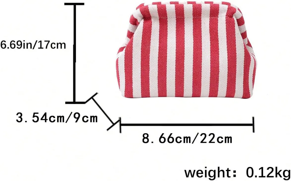 QWINEE Women's Crochet Purse Striped Woven Purse Colorblock Clutch Summer Beach Bags