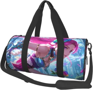 Rainbow Rose Print Round Large Capacity Travel Luggage Bags,Men's and Women's Hand-Held Travel Clothing Bags