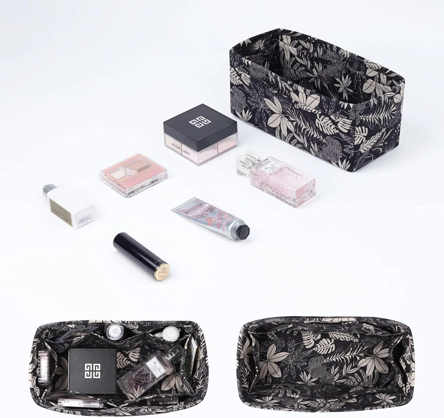 Rayon Purse Organizer Insert, unique pattern Bag organizer, bag in bag for luxury bags, fit Garden Party 26/30/36/49 bags (GP26, Dark Fragrance)