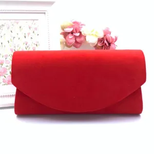 Red suede clutch