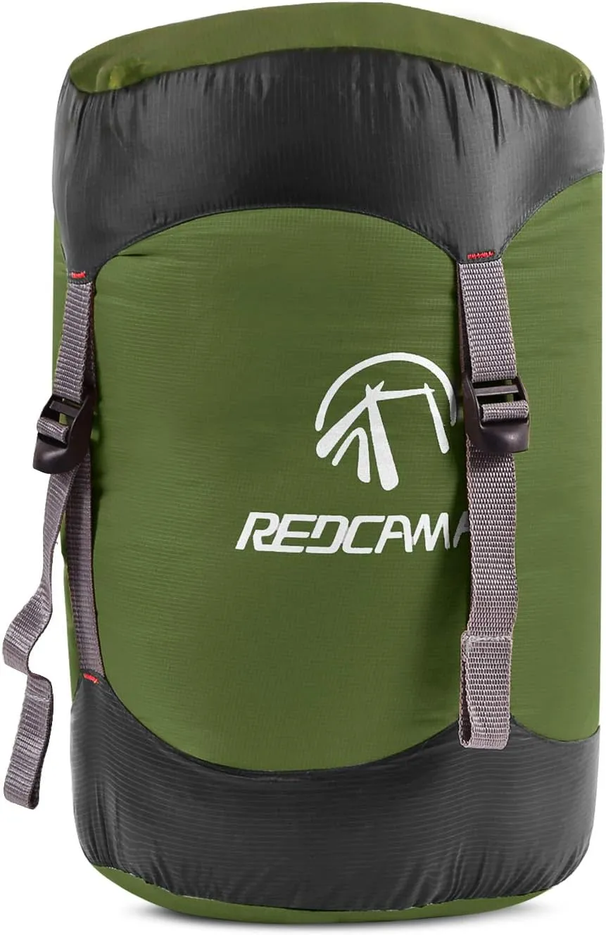 REDCAMP Nylon Compression Stuff Sack, 10L/17L/27L/40L Lightweight Sleeping Bag Compression Sack Great for Backpacking, Hiking and Camping,Blue/Yellow/Army Green/Black