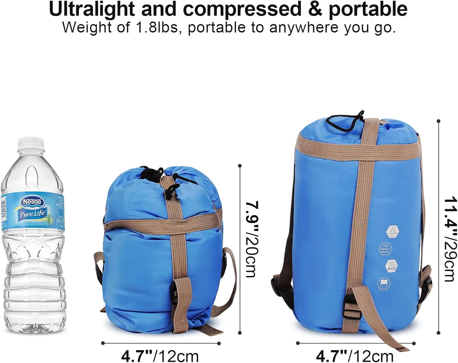 REDCAMP Ultra Lightweight Sleeping Bag for Backpacking, Comfort for Adults Warm Weather, with Compression Sack